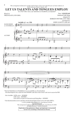 Let Us Talents and Tongues Employ - Kaan/Potter/Leavitt - 2pt