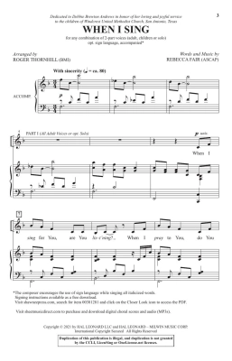 When I Sing - Fair/Thornhill - 2pt