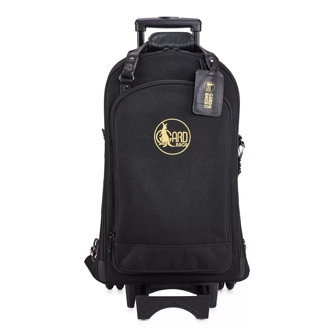 Triple Trumpet Wheelie Gigbag - Black with Leather Trim