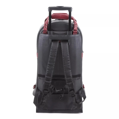 Designer Triple Trumpet Wheelie Gigbag - Black Leather