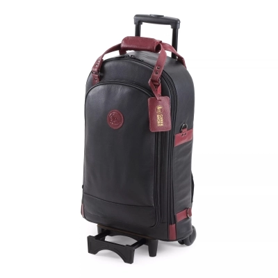 Designer Triple Trumpet Wheelie Gigbag - Black Leather