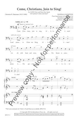 Come Christians Join to Sing - Bateman/Kempton - SATB