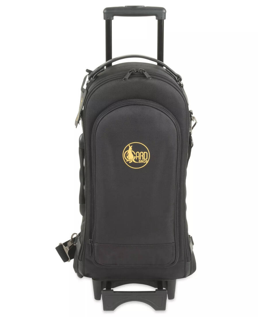 Compact Triple Trumpet Wheelie - Black with Leather Trim