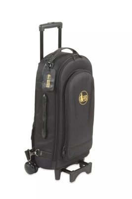 Compact Triple Trumpet Wheelie - Black with Leather Trim