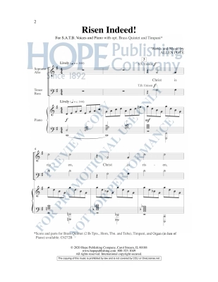 Risen Indeed! - Pote - SATB