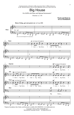 Big House - Pederson - SATB