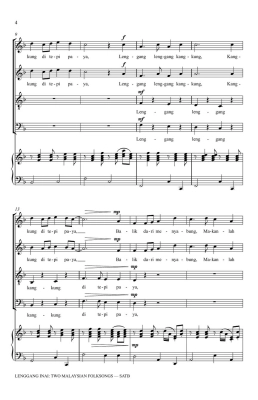 Lenggang Inai: Two Malaysian Folksongs - Wong - SATB