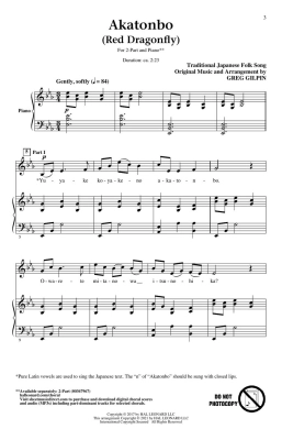Akatonbo (Red Dragonfly) - Traditional Japanese Folk Song/Gilpin - 2pt