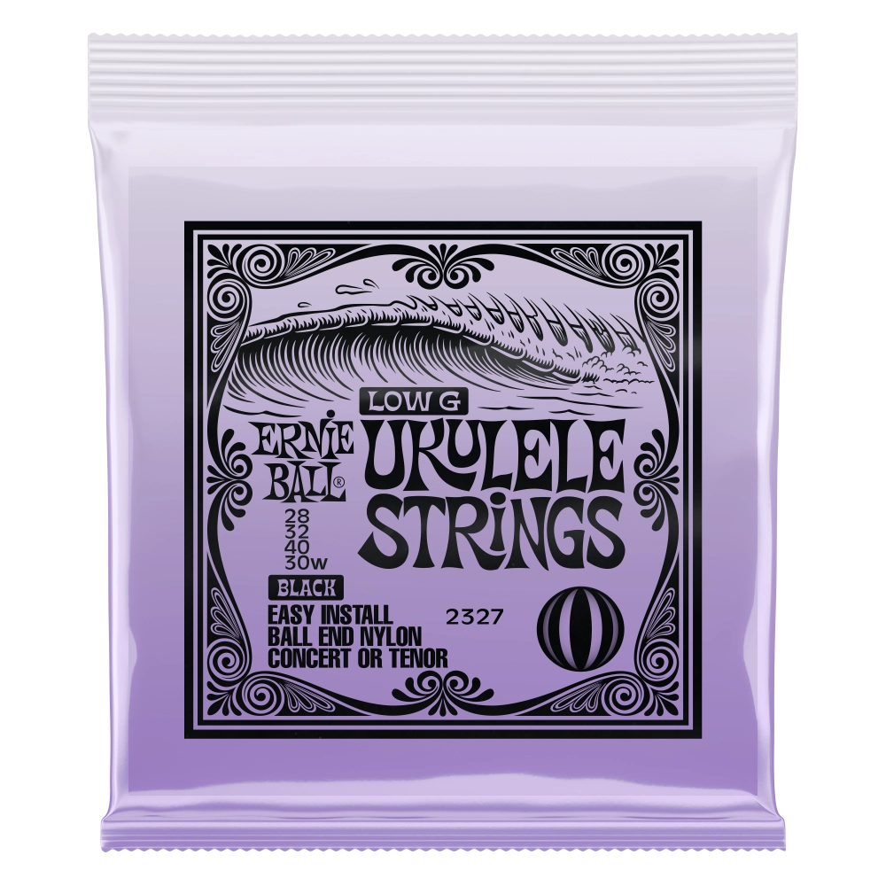 Concert/Tenor Ukulele Strings, Low G, Ball-end - Black