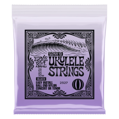 Ernie Ball - Concert/Tenor Ukulele Strings, Low G, Ball-end - Black