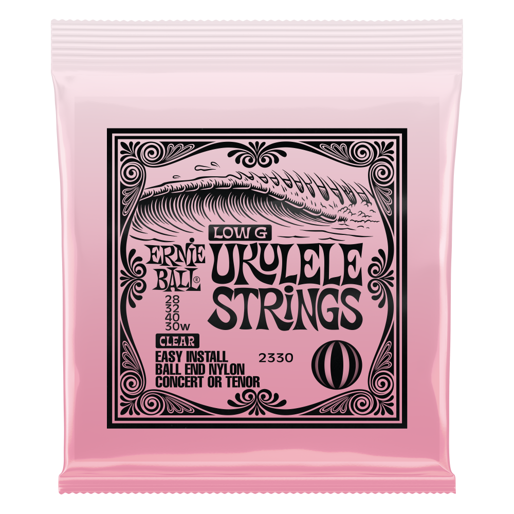 Concert/Tenor Ukulele Strings, Low G, Ball-end - Clear