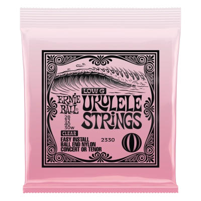 Ernie Ball - Concert/Tenor Ukulele Strings, Low G, Ball-end - Clear