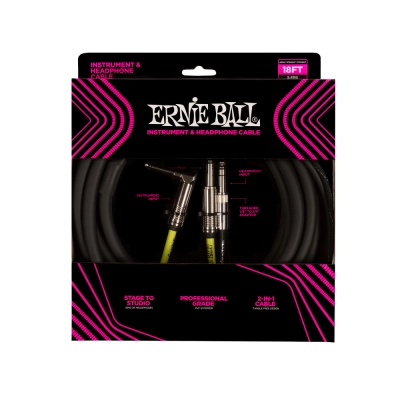 Ernie Ball - Instrument and Headphone Cable - 18