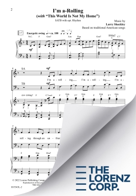 I\'m a-Rolling (with This World Is Not My Home) - Shackley - SATB