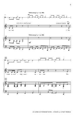 An African Worship Song - Martin/Paradowski - Unison/2pt Treble