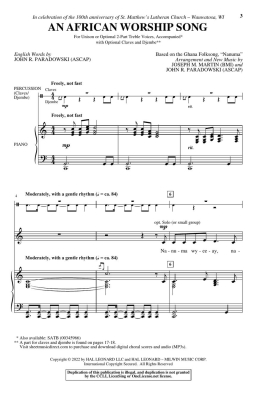 An African Worship Song - Martin/Paradowski - Unison/2pt Treble