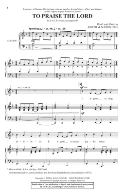 To Praise the Lord - Martin - SATB