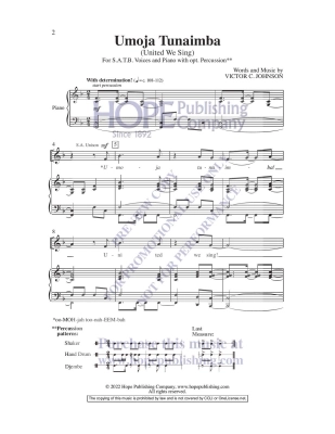 Umoja Tunaimba (United We Sing) - Johnson - SATB