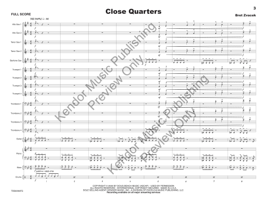 Close Quarters - Zvacek - Jazz Ensemble - Gr. 2