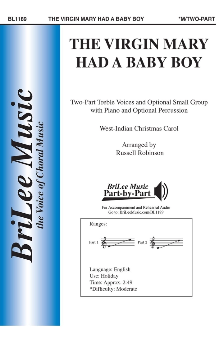 The Virgin Mary Had a Baby Boy - West Indies Christmas Carol/Robinson - 2pt Treble