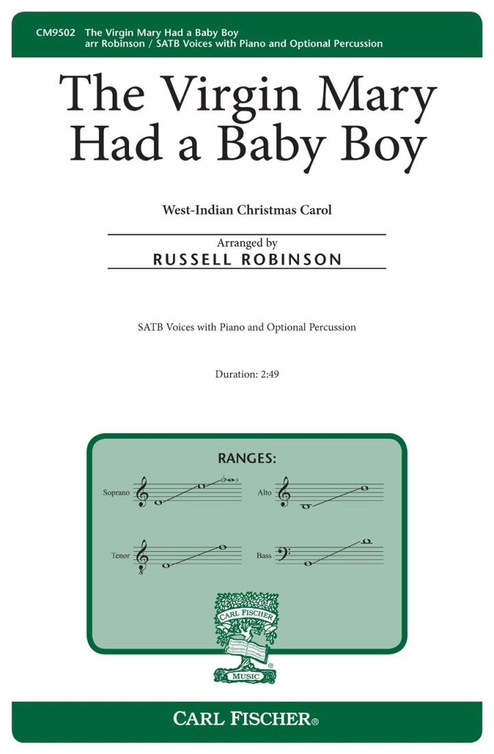 The Virgin Mary Had a Baby Boy - West Indies Christmas Carol/Robinson - SATB