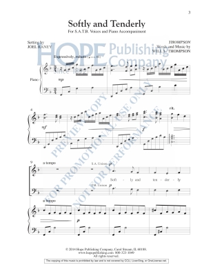 Softly and Tenderly - Thompson/Raney - SATB