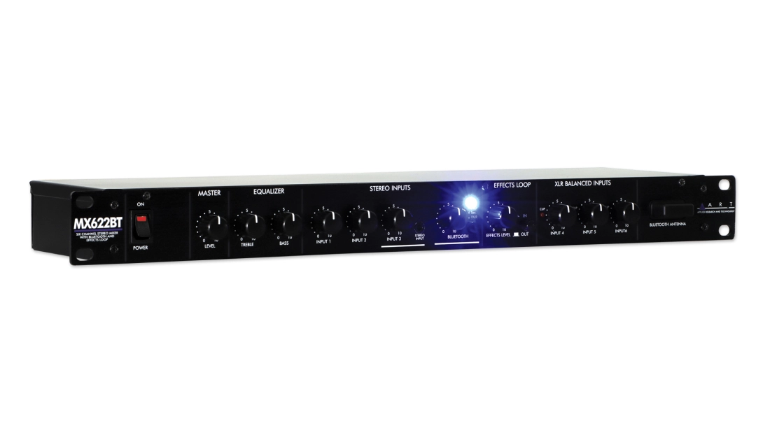 MX622BT 6-Channel Stereo Mixer with EQ & Bluetooth