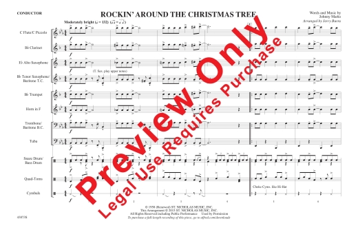 Rockin\' Around the Christmas Tree - Marks/Burns - Marching Band - Gr. 1.5
