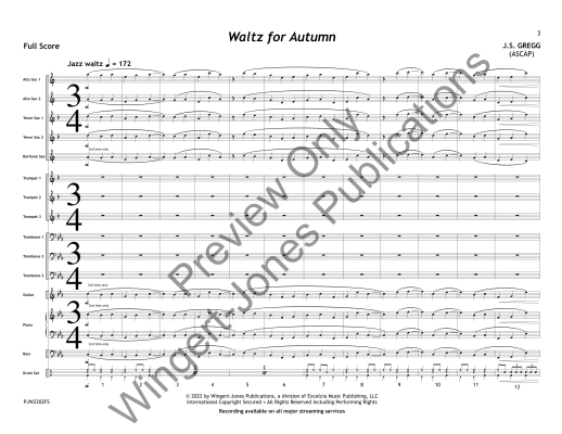 Waltz for Autumn - Gregg - Jazz Ensemble - Gr. 2