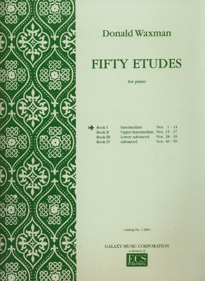 ECS Publishing - Fifty Etudes, Book 1 - Waxman - Piano - Book