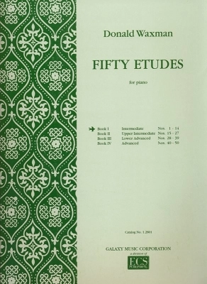 ECS Publishing - Fifty Etudes, Book 1 - Waxman - Piano - Book