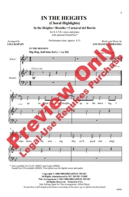 In the Heights (Choral Highlights) - Miranda/DeSpain - SATB