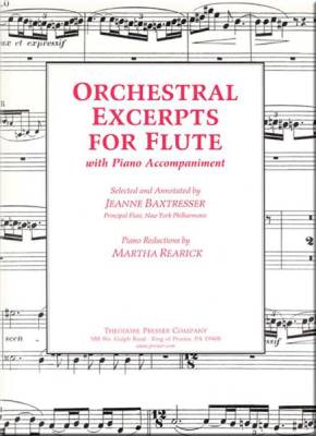 Theodore Presser - Orchestral Excerpts for Flute - Baxtresser - Flute/Piano - Book