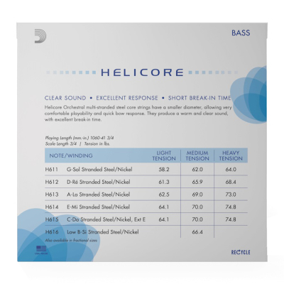 Helicore Orchestral 3/4 Single \'\'A\'\' Bass String - Light