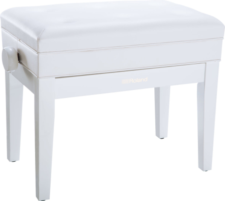 Roland - RPB-400PW Adjustable Piano Bench with Storage - Polished White