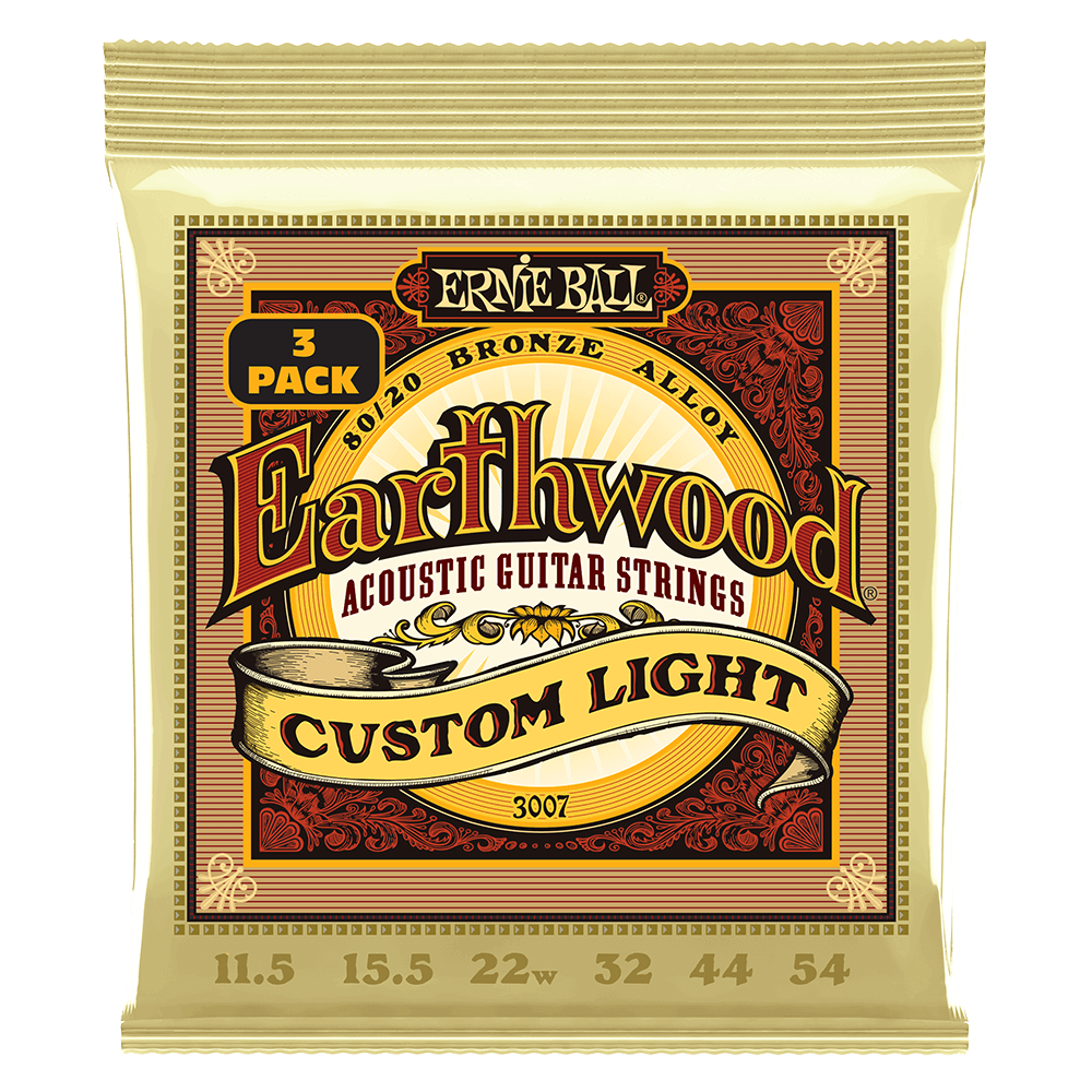 Earthwood Custom Light 80/20 Bronze Acoustic Strings,11.5-54 - 3 Pack