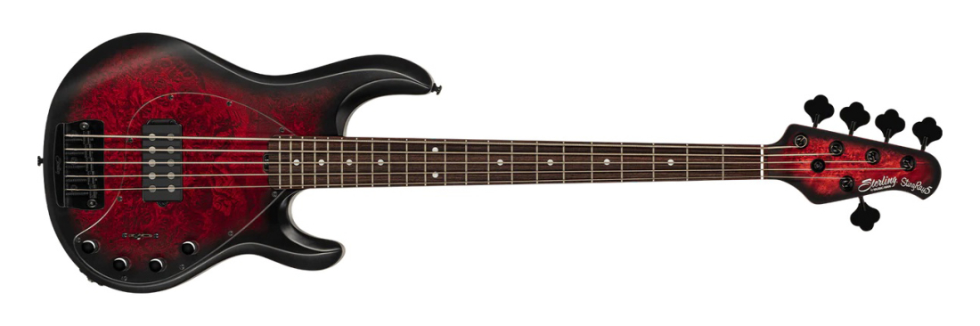 Sterling By Music Man Stingray Ray35pb 5 String Bass Dark Scarlet Burst Satin Long And Mcquade