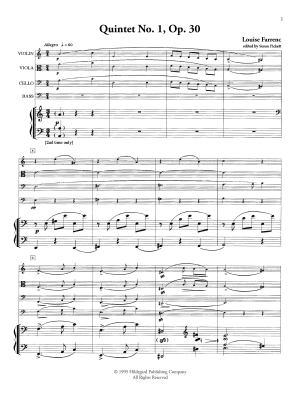 Piano Quintet No. 1 - Farrenc/Pickett - Score/Parts