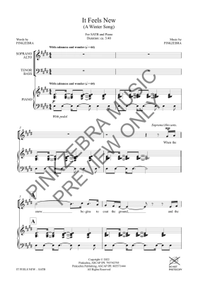 It Feels New (A Winter Song) - Pinkzebra - SATB