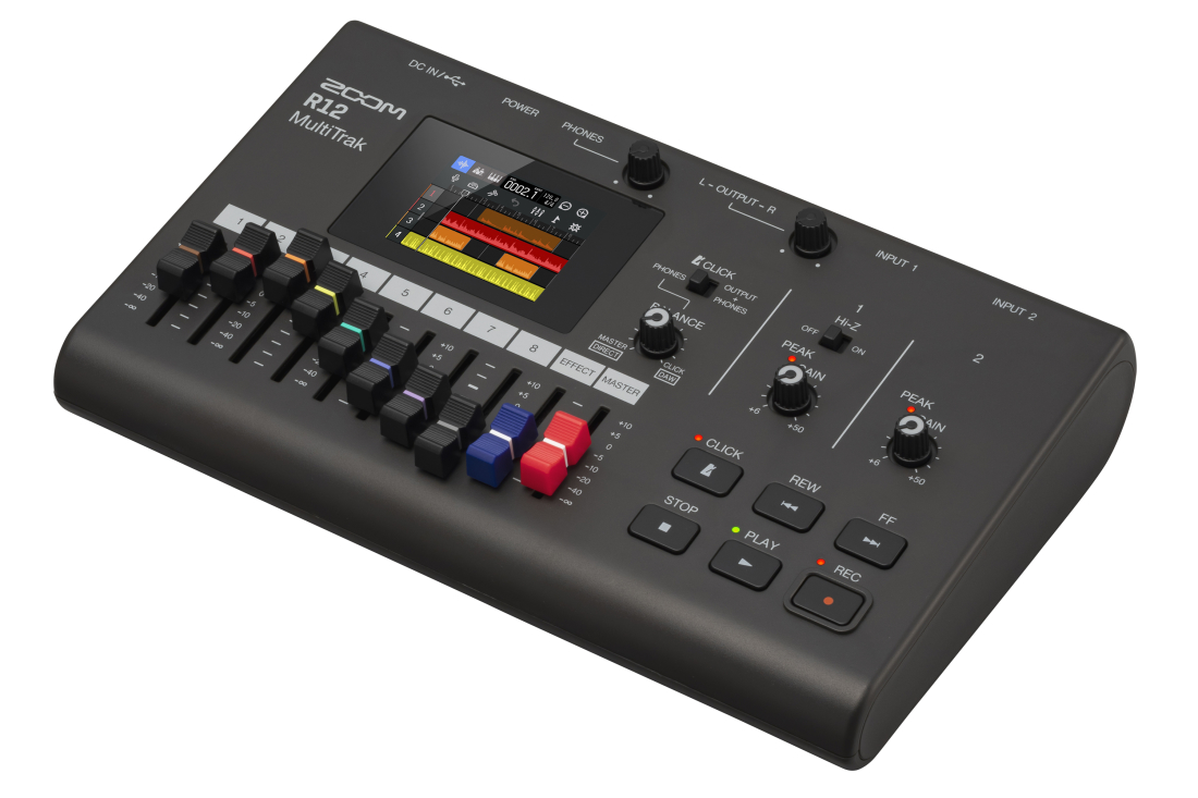 Zoom R12 MultiTrak 8Track Recorder/Interface With Touchscreen Long