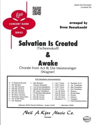 Kjos Music - Salvation Is Created & Awake - Tschesnokoff /Wagner /Houseknecht - Concert Band - Gr. 3