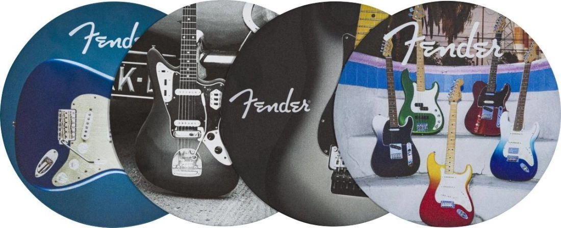 Fender Guitars Coasters, 4-Pack, Multi-Colour Leather