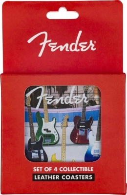 Fender Guitars Coasters, 4-Pack, Multi-Colour Leather