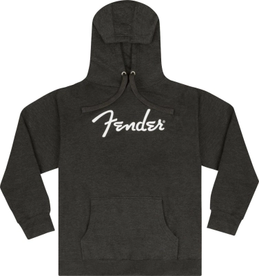 Fender Spaghetti Logo Hoodie, Gray Heather - L