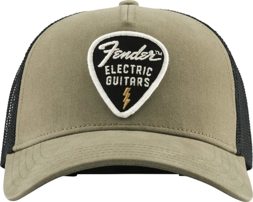 Fender Snap Back Pick Patch Hat - Olive