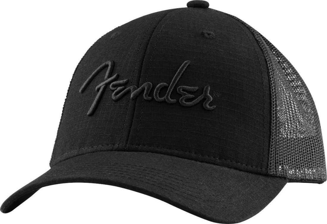 6 Panel Mesh Back Pick Pocket Hat - Black