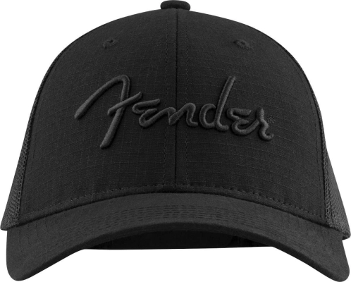 6 Panel Mesh Back Pick Pocket Hat - Black