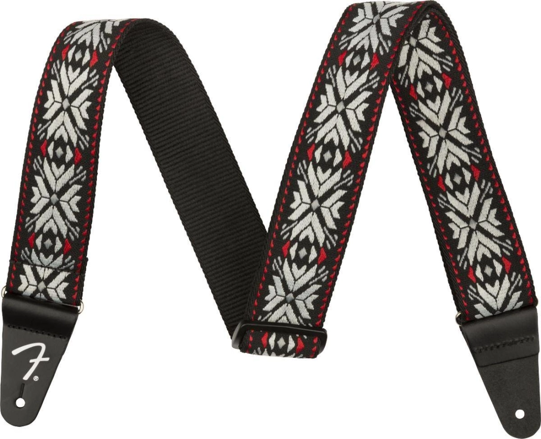 2\'\' Pasadena Woven Strap - Red Snowflake