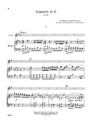 Concerto No. 3 in G, K.216 - Mozart/Franko - Violin - Book