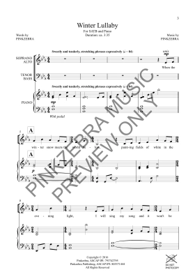 Winter Lullaby - Pinkzebra - SATB